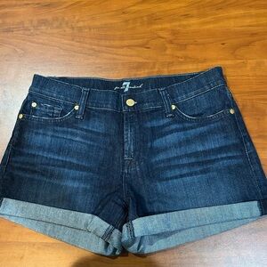 Dark Blue Denim Women's Shorts